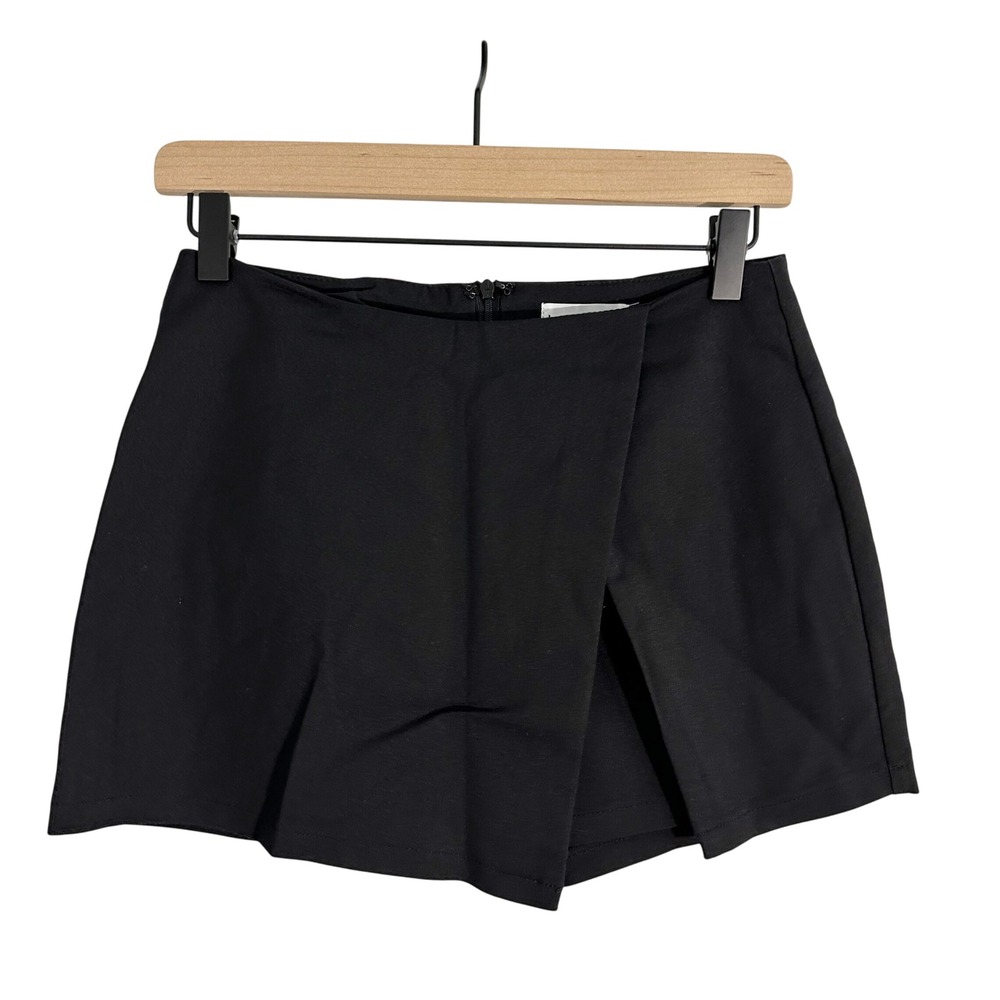 By The Way Alyssa Wrap Front Slit Skort Black Small Party Day-To Night